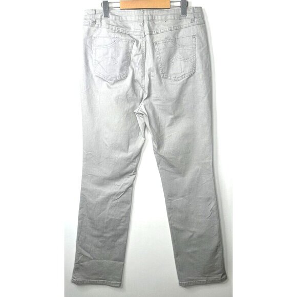 FDJ French Dressing Womens Jeans Olivia Straight Leg Stretch Light Gray Size 16 - Picture 2 of 16